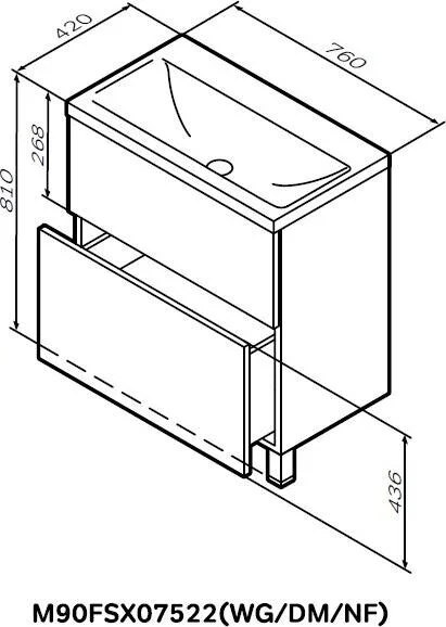 Купить Тумба с умывальником AM.PM Gem M90-FSX0752-WC0752WG в Гомеле