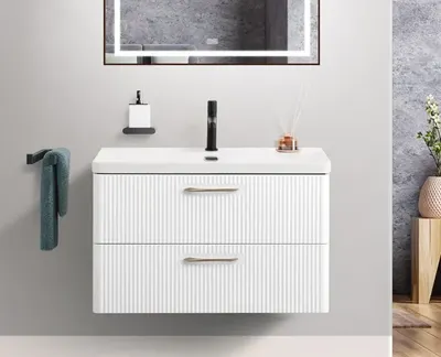 

Тумба с умывальником, Lucido DUE-800-2C-SO-BL-P + BB-8076-3-80