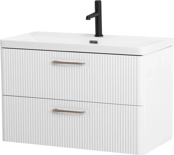 Купить Тумба с умывальником BelBagno Lucido DUE-800-2C-SO-BL-P + BB-8076-3-80 в Минске