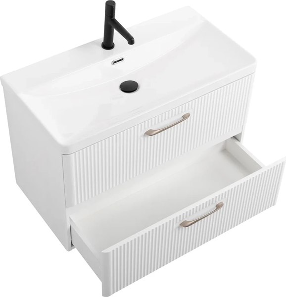 Купить Тумба с умывальником BelBagno Lucido DUE-800-2C-SO-BL-P + BB-8076-3-80 в Минске