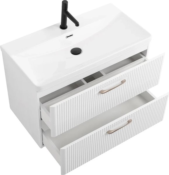 Купить Тумба с умывальником BelBagno Lucido DUE-800-2C-SO-BL-P + BB-8076-3-80 в Минске