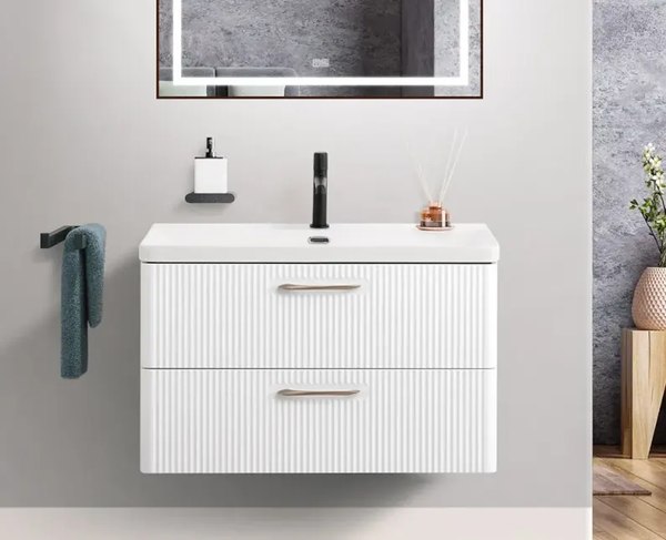 Тумба с умывальником BelBagno Lucido DUE-800-2C-SO-BL-P + BB-8076-3-80