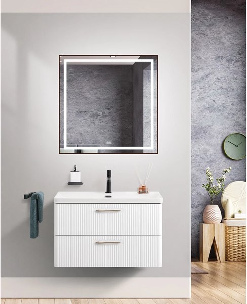 Тумба с умывальником BelBagno Lucido DUE-800-2C-SO-BL-P + BB-8076-3-80