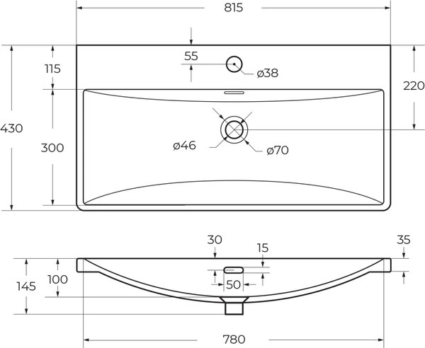 Тумба с умывальником BelBagno Lucido DUE-800-2C-SO-BL-P + BB-8076-3-80