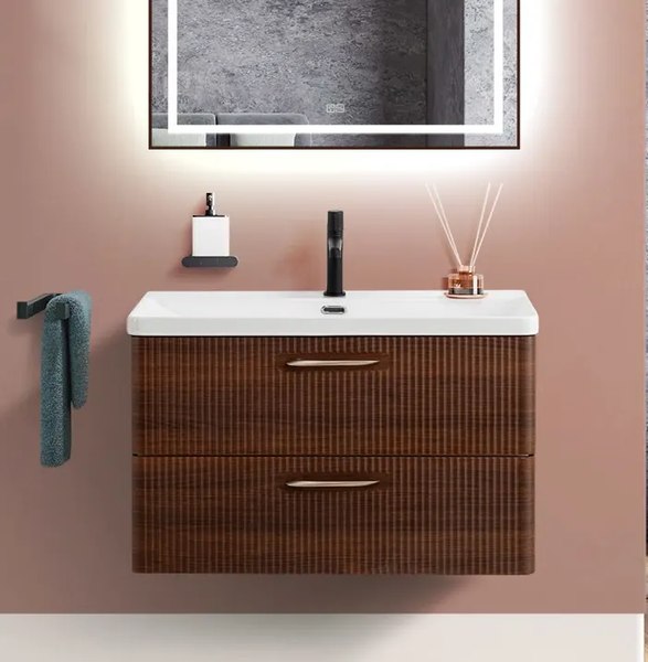 Тумба с умывальником BelBagno Noce DUE-800-2C-SO-NOCE-P + BB-8076-3-80