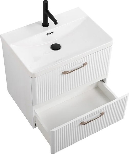 Купить Тумба с умывальником BelBagno Lucido DUE-600-2C-SO-BL-P + BB-8076-3-60 в Минске