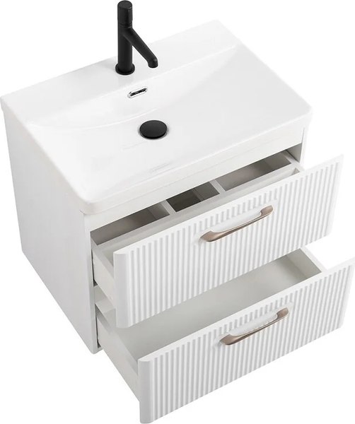Купить Тумба с умывальником BelBagno Lucido DUE-600-2C-SO-BL-P + BB-8076-3-60 в Минске
