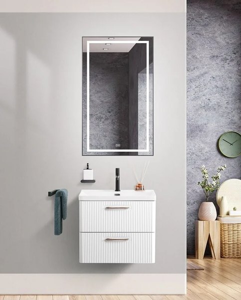 Тумба с умывальником BelBagno Lucido DUE-600-2C-SO-BL-P + BB-8076-3-60