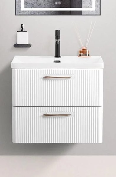 Тумба с умывальником BelBagno Lucido DUE-600-2C-SO-BL-P + BB-8076-3-60