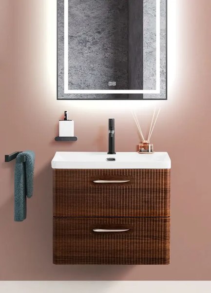 Тумба с умывальником BelBagno DUE-600-2C-SO-NOCE-P + BB-8076-3-60