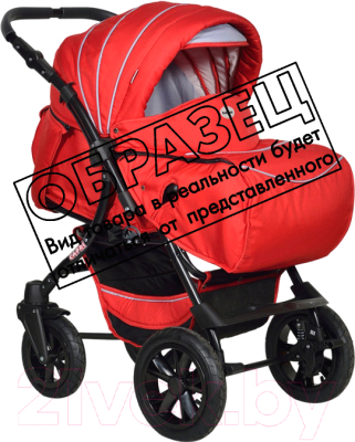 Детская универсальная коляска INDIGO Capri Pco (Cp 07, красный/серый)