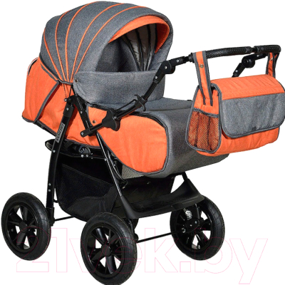 Детская универсальная коляска INDIGO Sancho Len (Sa 06, оранжевый/серый)