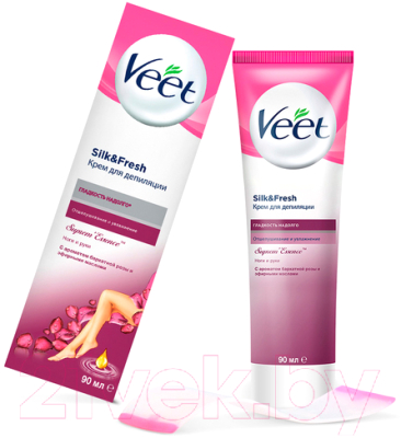 Крем для депиляции Veet С ароматом бархатной розы и эфирными маслами (90мл)