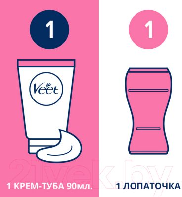 Крем для депиляции Veet С ароматом бархатной розы и эфирными маслами (90мл)