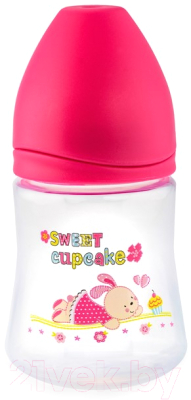 Бутылочка для кормления Happy Care Sweet baby / 47588 (150мл, розовый)