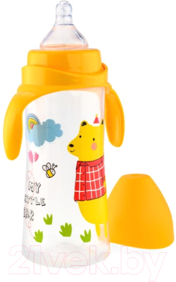 Бутылочка для кормления Happy Care Sweet baby / 47611 (330мл, желтый)