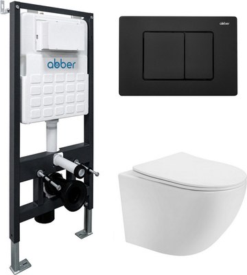 

Унитаз подвесной с инсталляцией, Bequem AC1100T-AC0105-AC0120MB