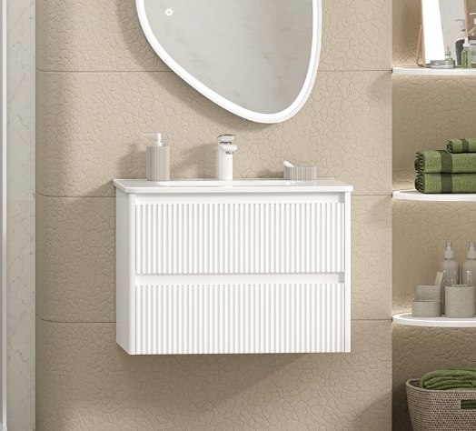 Тумба с умывальником Brevita Riva 70 / RIV-07070-0102Я+B-OND070-01