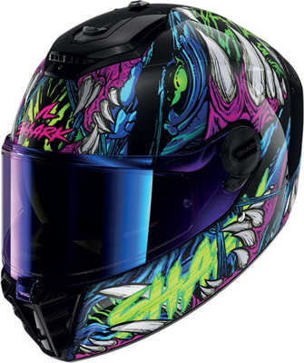 Мотошлем Shark Helmets Spartan RS Shaytan (L, черный/зеленый/фиолетовый) - 