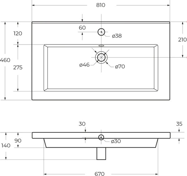 Тумба с умывальником Cezares MOLVENO-46-80-2C-SO-LB + CZR-8070-80