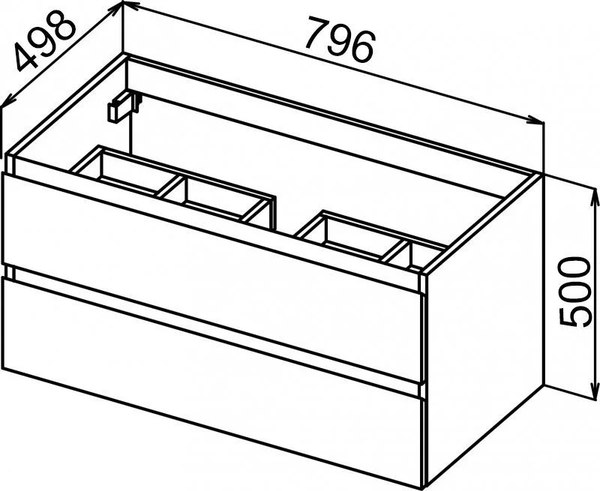 Тумба с умывальником Cezares MOLVENO-80-2C-SO-LG + CZR-8099-80/50