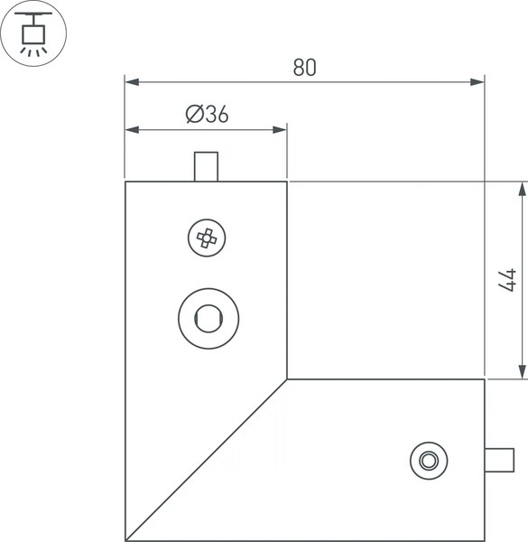 Соединитель профилей для шинопровода Arlight ROUND-D36-360-90 BLACK / 050543