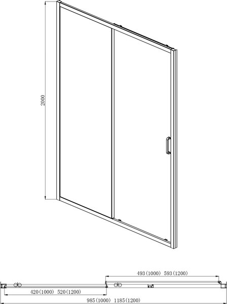 Купить Душевая дверь Aquatek 120x200 / AQ ARI RA 12020GM в Могилеве