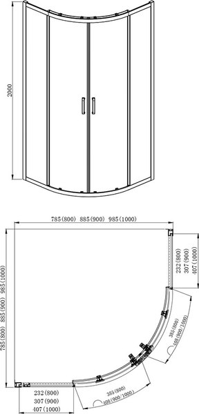 Купить Душевой уголок Aquatek 90x90 / AQ ARI RO 09020GM  