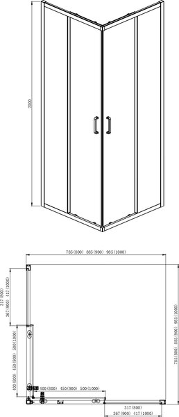 Купить Душевой уголок Aquatek 90x90 / AQ ARI KV 08020GM в Бресте