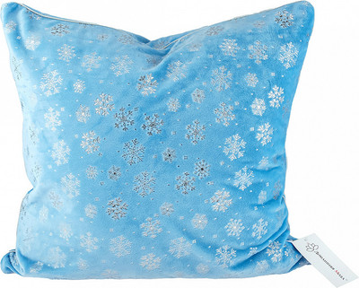 Подушка декоративная Домашняя мода Новогодний принт (50х50, голубой) - 