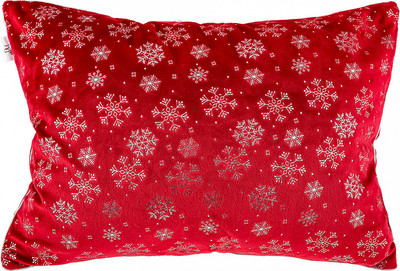 Подушка декоративная Домашняя мода Новогодний принт (50х35, бордо) - 