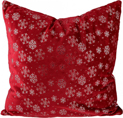 Подушка декоративная Домашняя мода Новогодний принт (35х35, бордо) - 