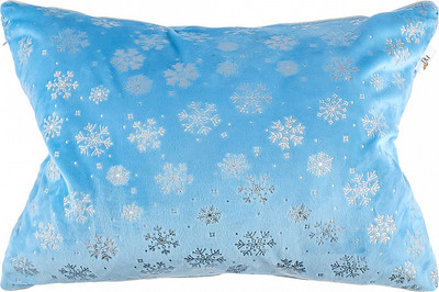 Подушка декоративная Домашняя мода Новогодний принт (50х35, голубой) - 