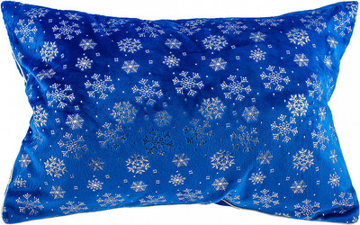 Подушка декоративная Домашняя мода Новогодний принт (50х35, синий) - 