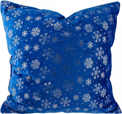 Подушка декоративная Домашняя мода Новогодний принт (35х35, синий) - 