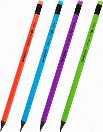 Набор простых карандашей Brauberg Ultra Color / 181709 (4шт)
