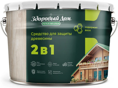 Защитно-декоративный состав Здоровый дом 2в1 Палисандр (9л) -