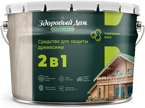 Защитно-декоративный состав Здоровый дом 2в1 Палисандр (9л)