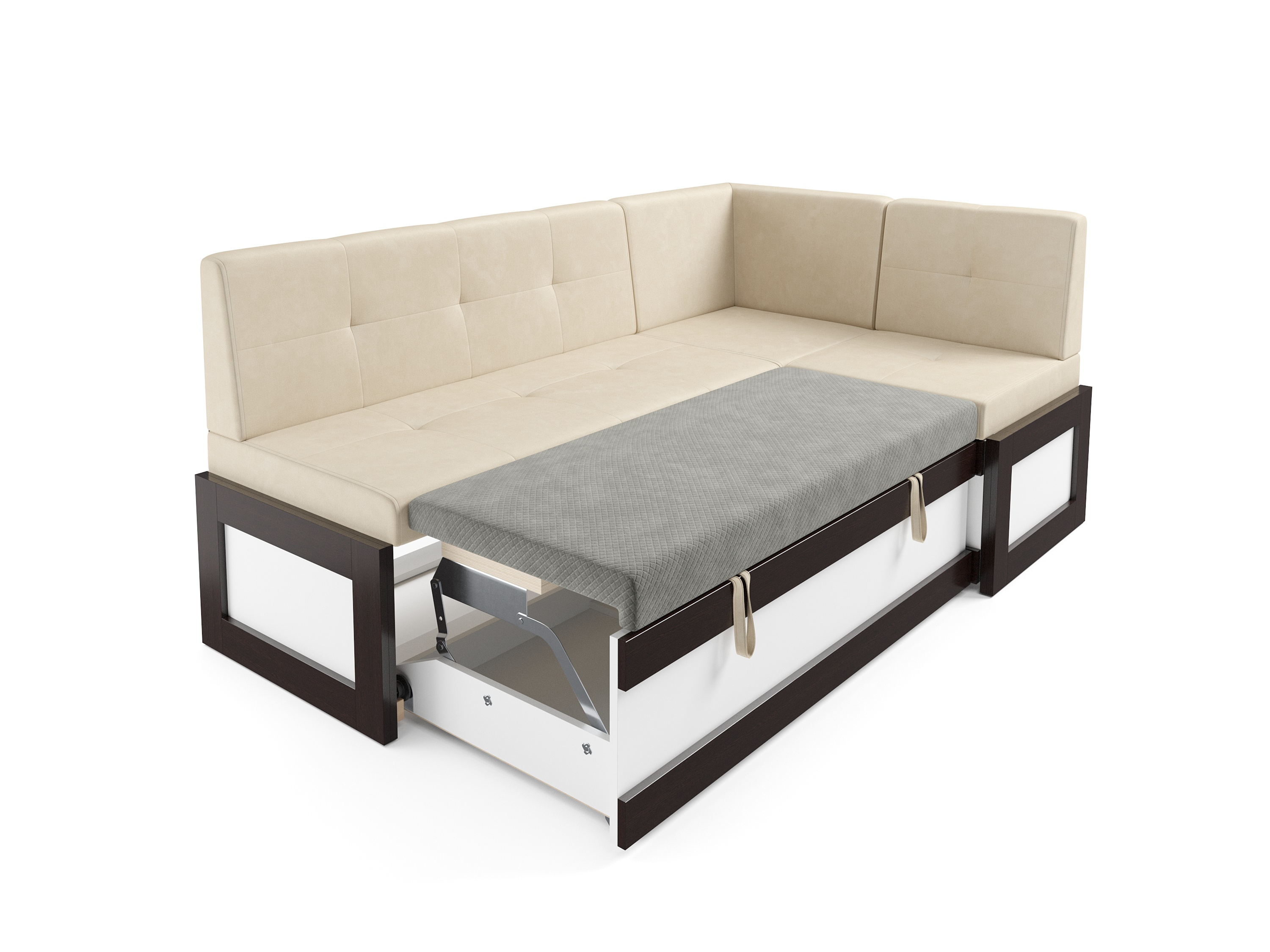 Уголок кухонный мягкий Mebel-Ars Нотис 211х82х135.5 см / M11-28-4 (бархат бежевый Star Velvet 6 Light Beige) — фото 5