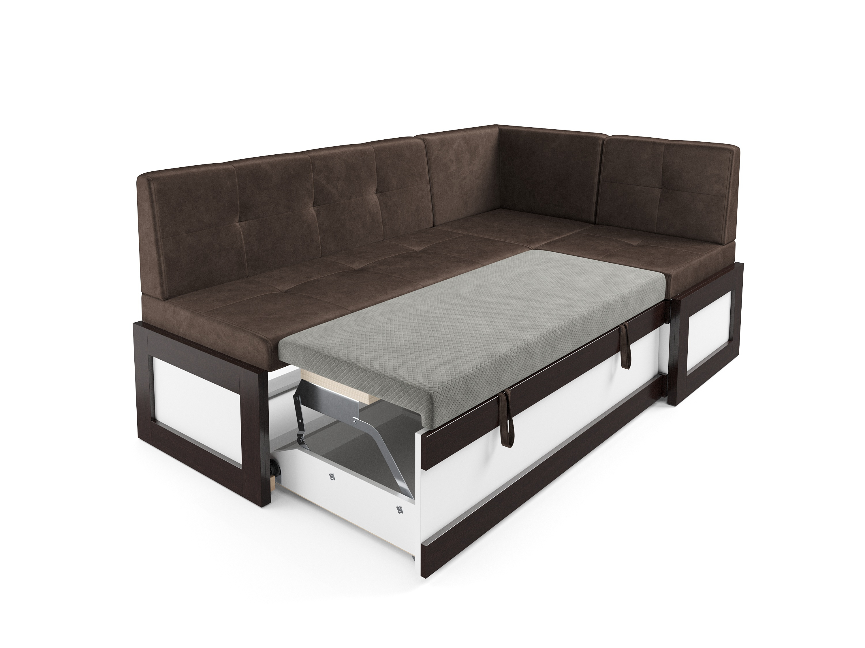 Уголок кухонный мягкий Mebel-Ars Нотис 211х82х135.5 см / M11-28-3 (бархат шоколадный Star Velvet 60 Cofee) — фото 5