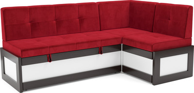 Уголок кухонный мягкий Mebel-Ars Нотис 211х82х135.5 см / M11-28-16 (кордрой красный) - 