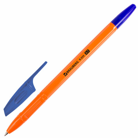 Набор шариковых ручек Brauberg X-333 Orange 144254 (13шт, синий) — фото 6