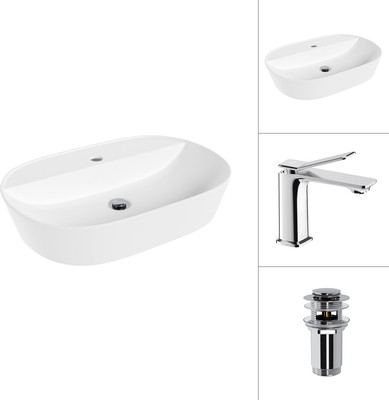 

Умывальник со смесителем, 21460-60 + Allure 21C618С с донным клапаном 21190CH