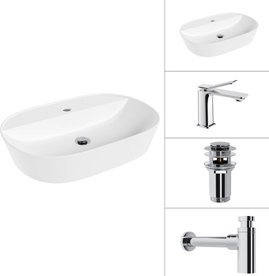 

Умывальник со смесителем, 21460-60 + Allure 21C618С + сифон 21635CH +донный клапан 21190CH