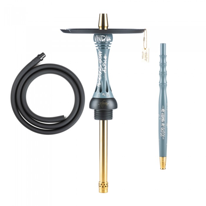 Шахта для кальяна Alpha Hookah Model X SS Vandal Nardo Grey (силиконовый шланг, мундштук, диффузор)