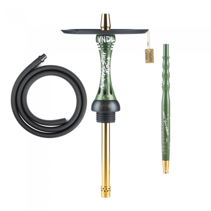 Шахта для кальяна Alpha Hookah Model X SS Vandal Olive (силиконовый шланг, мундштук, диффузор)