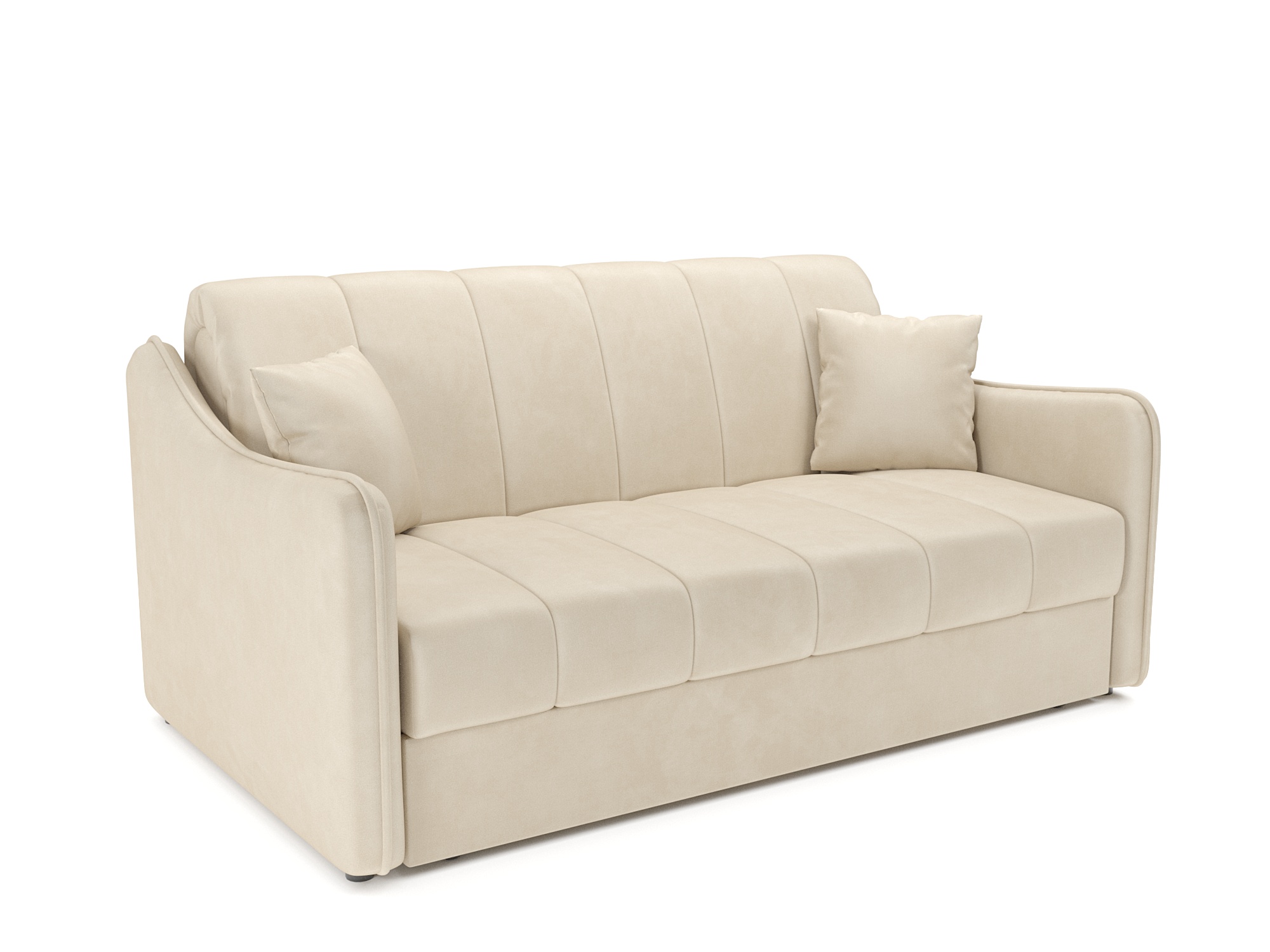 Диван Mebel-Ars аккордеон Давос НПБ 140x200 см / M2-113-4 (бархат бежевый Star Velvet 6 Light Beige) — фото 1