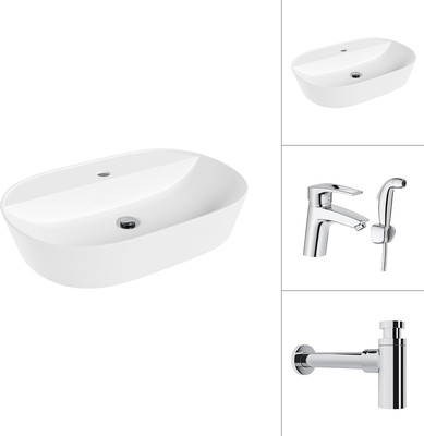 

Умывальник со смесителем, 21460-60 + Spray 21CK308C с сифоном 21635CH