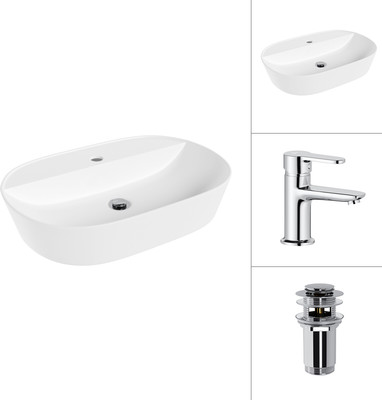 

Умывальник со смесителем, 21460-60 + Jet 21AM12361 с донным клапаном 21190CH