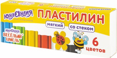 Пластилин Юнландия Мягкий Веселый Шмель / 106671 (6цв) - 